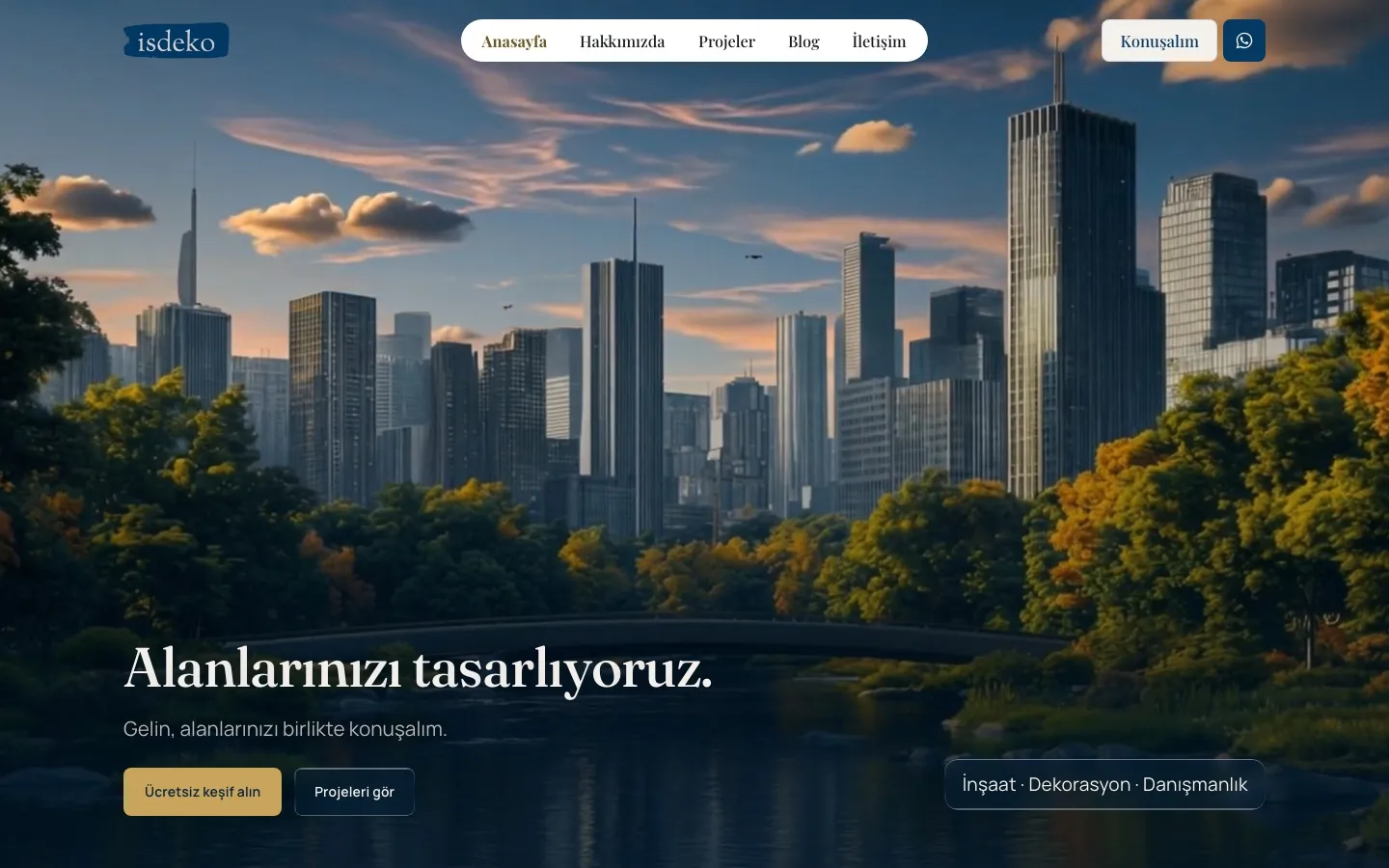İSDEKO dekorasyon firmasının ana sayfası
